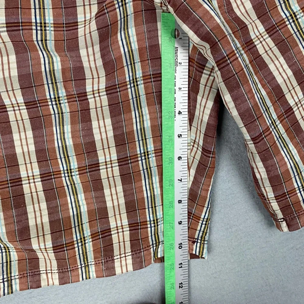 Tommy Bahama Plaid Shorts Mens 40 Brown Linen Silk Blend Flat‎ Front Check Golf